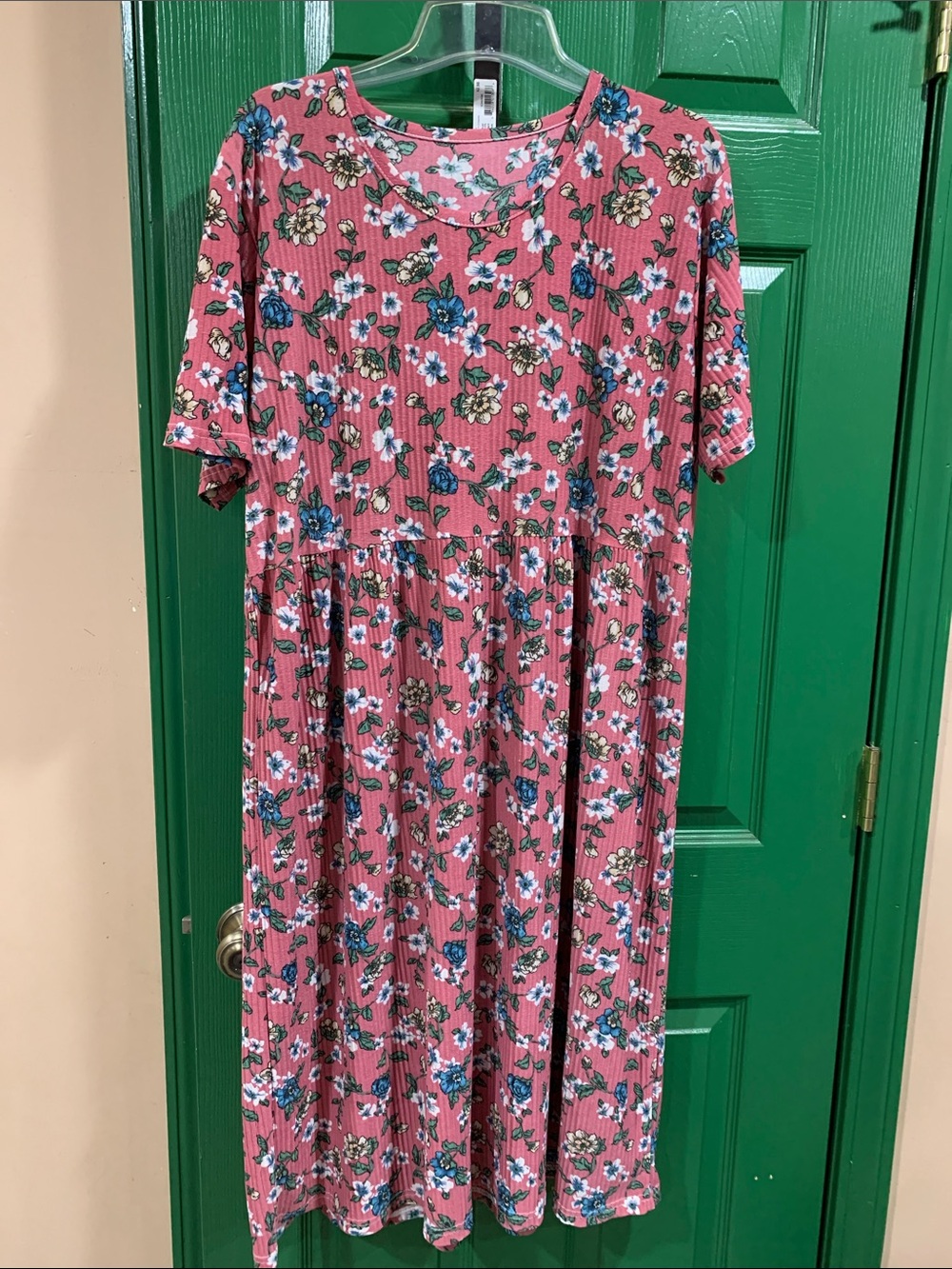Pink Floral Midi Dress